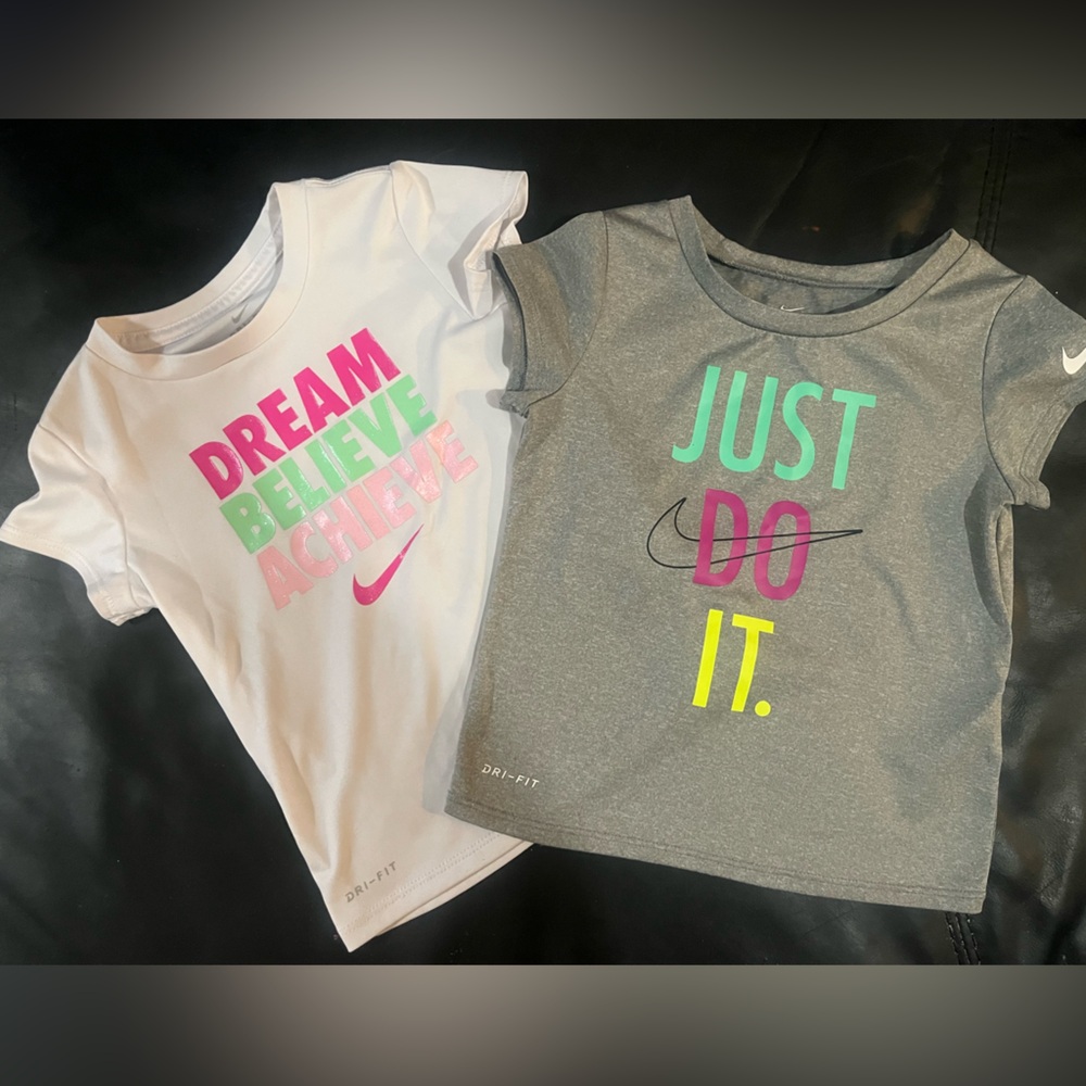 Girls NIKE Dri-Fit  Both shirts are SZ 4T Both in EXCELLENT like-new condition!